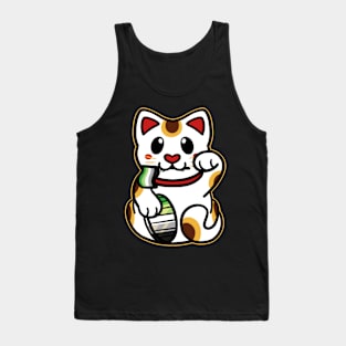 LGBTQ+ Pride Lucky Cat - Aromantic Tank Top